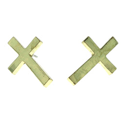 Gold-Tone Metal Stud-Earrings