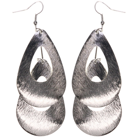 Silver-Tone Metal Dangle-Earrings #LQE3580