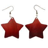 Shell Star Ombre Dangle-Earrings Red & White Colored #LQE3597