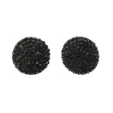 Black & Silver-Tone Colored Acrylic Stud-Earrings With Bead Accents #LQE3604