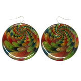 Green & Red Colored Metal Dangle-Earrings #LQE3617