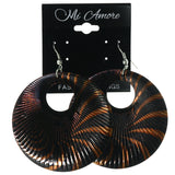 Black & Brown Colored Metal Dangle-Earrings #LQE3618