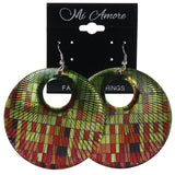 Green & Red Colored Metal Dangle-Earrings #LQE3621