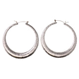 Silver-Tone Metal Hoop-Earrings #LQE3651