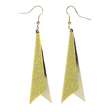 Glitter Sparkle Dangle-Earrings Yellow & Gold-Tone Colored #LQE3675