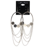 Silver-Tone Metal Dangle-Earrings #LQE3682