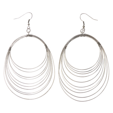 Silver-Tone Metal Dangle-Earrings #LQE3687