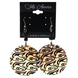 Black & White Colored Shell Dangle-Earrings With Bead Accents #LQE3695