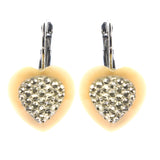 Heart Dangle-Earrings Peach & Yellow Colored #LQE3697