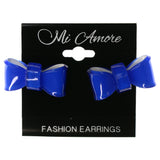 Bow Stud-Earrings Blue & White Colored #LQE3707