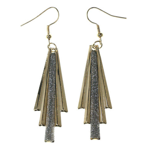 Glitter Sparkle Dangle-Earrings Gold-Tone & Silver-Tone Colored #LQE3719