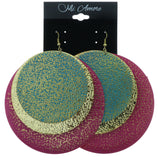 Gold-Tone & Multi Colored Metal Dangle-Earrings