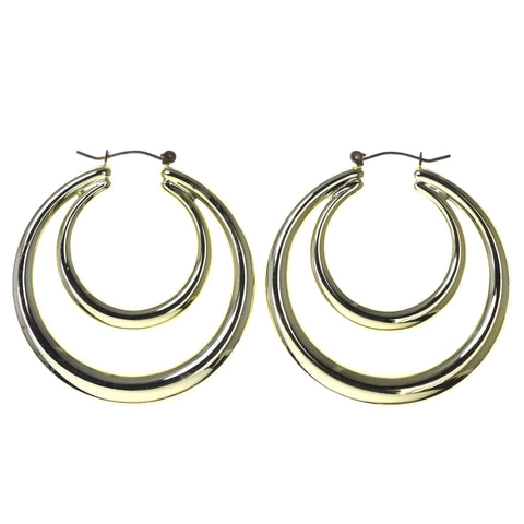 Gold-Tone Acrylic Hoop-Earrings #LQE3724