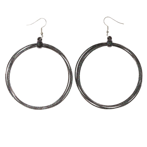Glitter Sparkle Dangle-Earrings Bronze-Tone & Green Colored #LQE3728