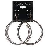 Glitter Sparkle Dangle-Earrings Bronze-Tone & Green Colored #LQE3728
