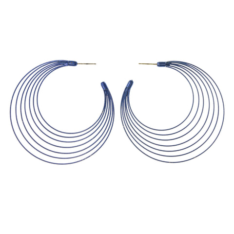 Blue Metal Dangle-Earrings #LQE3730