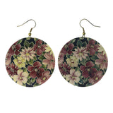 Flower Dangle-Earrings Purple & Multi Colored #LQE3732