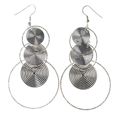 Silver-Tone Metal Dangle-Earrings #LQE3743