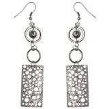 Silver-Tone Metal Dangle-Earrings With Bead Accents #LQE3775