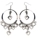 Heart Dangle-Earrings With Crystal Accents  Silver-Tone Color #LQE3776