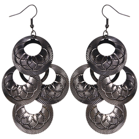 Silver-Tone Metal Dangle-Earrings #LQE3779