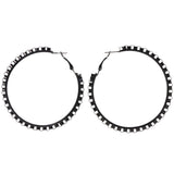 Black Metal Hoop-Earrings #LQE3800