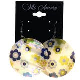 Flower Dangle-Earrings White & Multi Colored #LQE3802