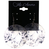 Rose Dangle-Earrings White & Black Colored #LQE3803
