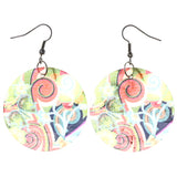 Green & Multi Colored Shell Dangle-Earrings #LQE3804