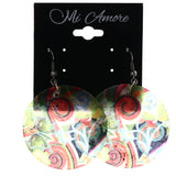 Green & Multi Colored Shell Dangle-Earrings #LQE3804