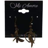 Bird Butterfly Flower Dangle-Earrings Gold-Tone Color  #LQE3815