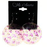 Flower Dangle-Earrings Pink & White Colored #LQE3818