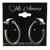 Silver-Tone & Black Colored Metal Dangle-Earrings #LQE3832