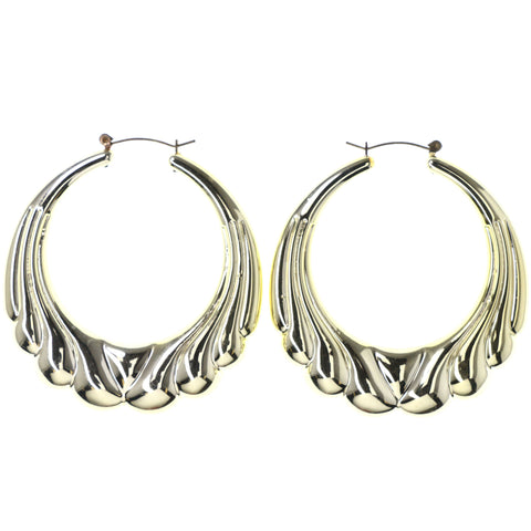 Gold-Tone Acrylic Hoop-Earrings #LQE3840