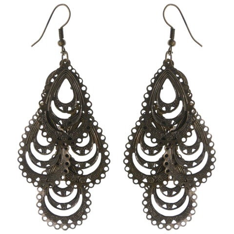 Gold-Tone Metal Chandelier-Earrings #LQE3842