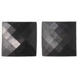Black & Silver-Tone Colored Acrylic Stud-Earrings #LQE3884