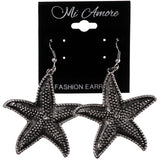 Starfish Nautical Dangle-Earrings Silver-Tone Color  #LQE3890