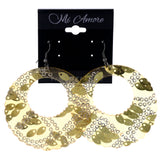 Sequin Dangle-Earrings Yellow & Clear Colored #LQE3903