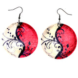 Leaf Dangle-Earrings White & Multi Colored #LQE3919