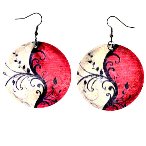 Leaf Dangle-Earrings White & Multi Colored #LQE3919