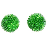 Green & Silver-Tone Colored Acrylic Stud-Earrings #LQE3932