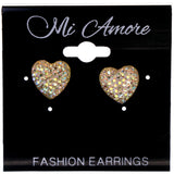 Heart AB Finish Stud-Earrings White Color  #LQE3934
