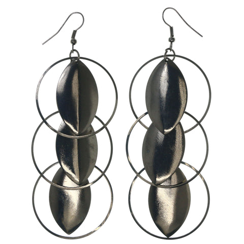 Silver-Tone Metal Dangle-Earrings #LQE3949