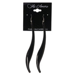 Black & Silver-Tone Colored Metal Dangle-Earrings #LQE3980