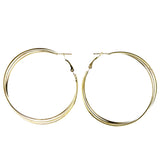 Gold-Tone Metal Hoop-Earrings #LQE4021