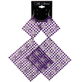 Large Flower Dangle-Earrings Purple & Silver-Tone Colored #LQE4091