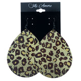 Gold-Tone & Brown Colored Metal Dangle-Earrings LQE409
