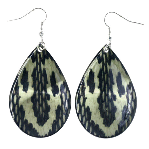 Yellow & Black Colored Metal Dangle-Earrings #LQE4119