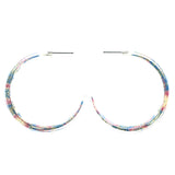 Flower Dangle-Earrings Blue & Multi Colored #LQE4158