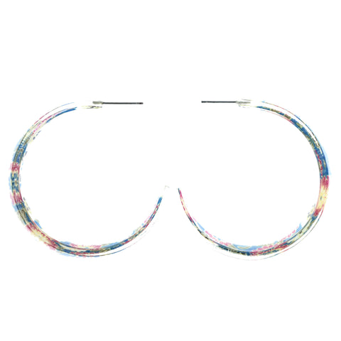 Flower Dangle-Earrings Blue & Multi Colored #LQE4158